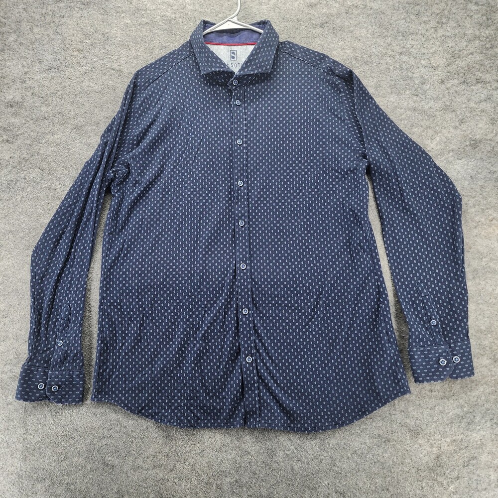 Desoto Shirt Mens XXL Button Up Blue Long Sleeve